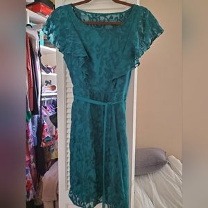 Beautiful emerald Anthropologie dress